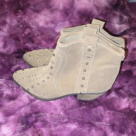 SAM EDELMAN Brian Star Studded Ankle Boots Suede Size 6 - Picture 3 of 13